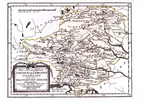 REILLY, FRANZ JOHANN JOSEPH VON: KARTE VOM HERZOGTUM STEIERMARK, KÄRNTEN UND KRAIN